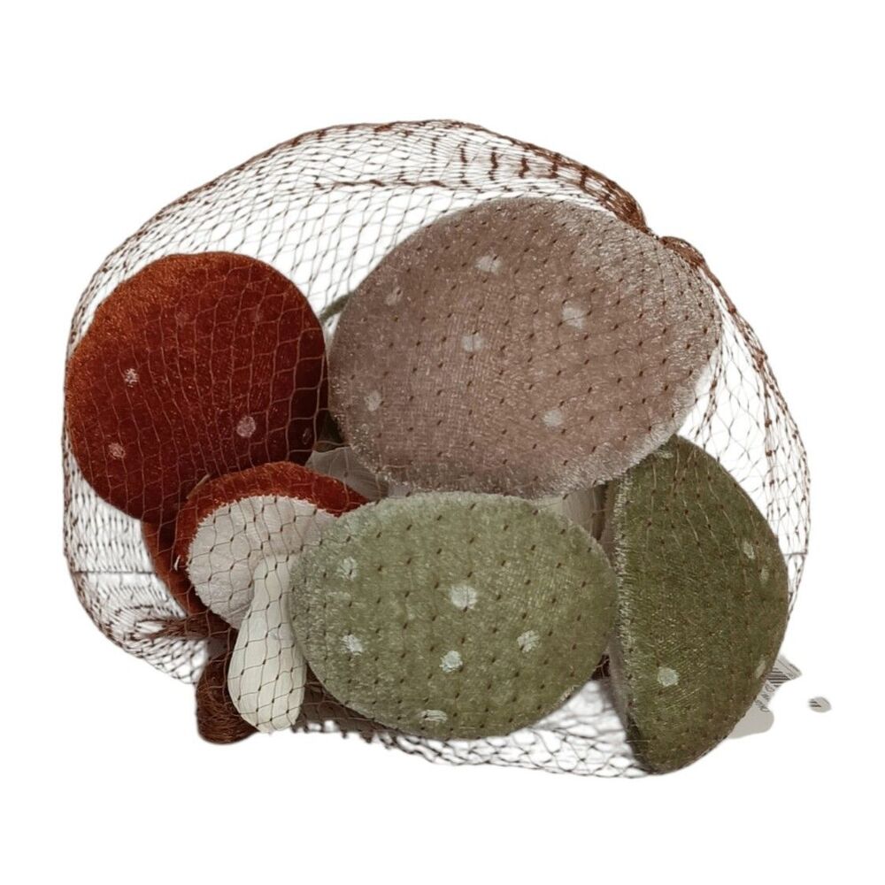 Mushroom Decor Garden Fairy 9 Cloth Covered Mushrooms Hobby Lobby New With Tag